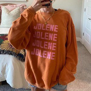 Xl jolene pink and orange ribbed crewneck